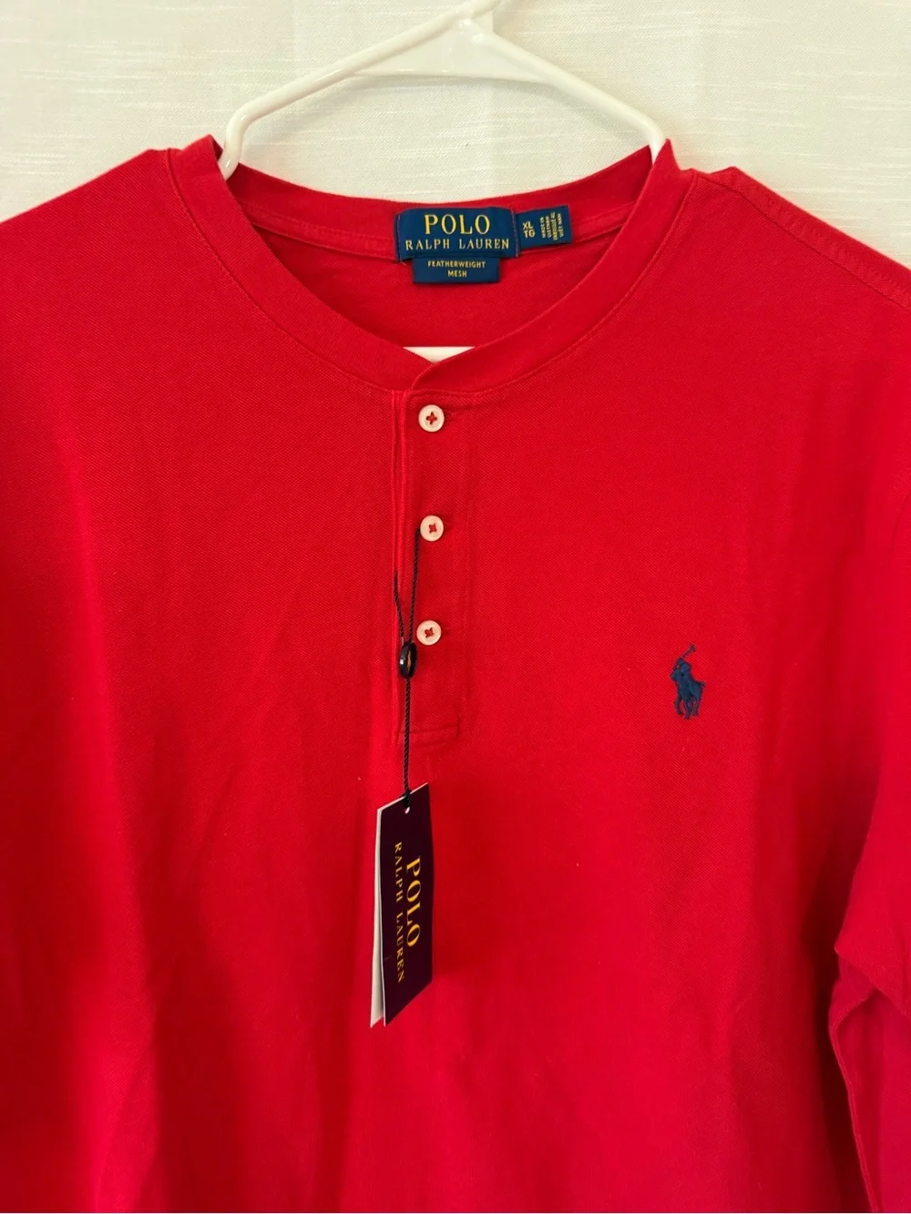 Polo by Ralph Lauren Red Short-Sleeve Henley Shirt